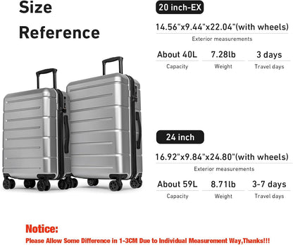 Carry On Luggage 22x14x9 Airline Approved Hardshell Carry On Suitcases with Wheels Travel Rolling 20 Inch Luggage with Cup Holder for Men Women,Carry-on Green