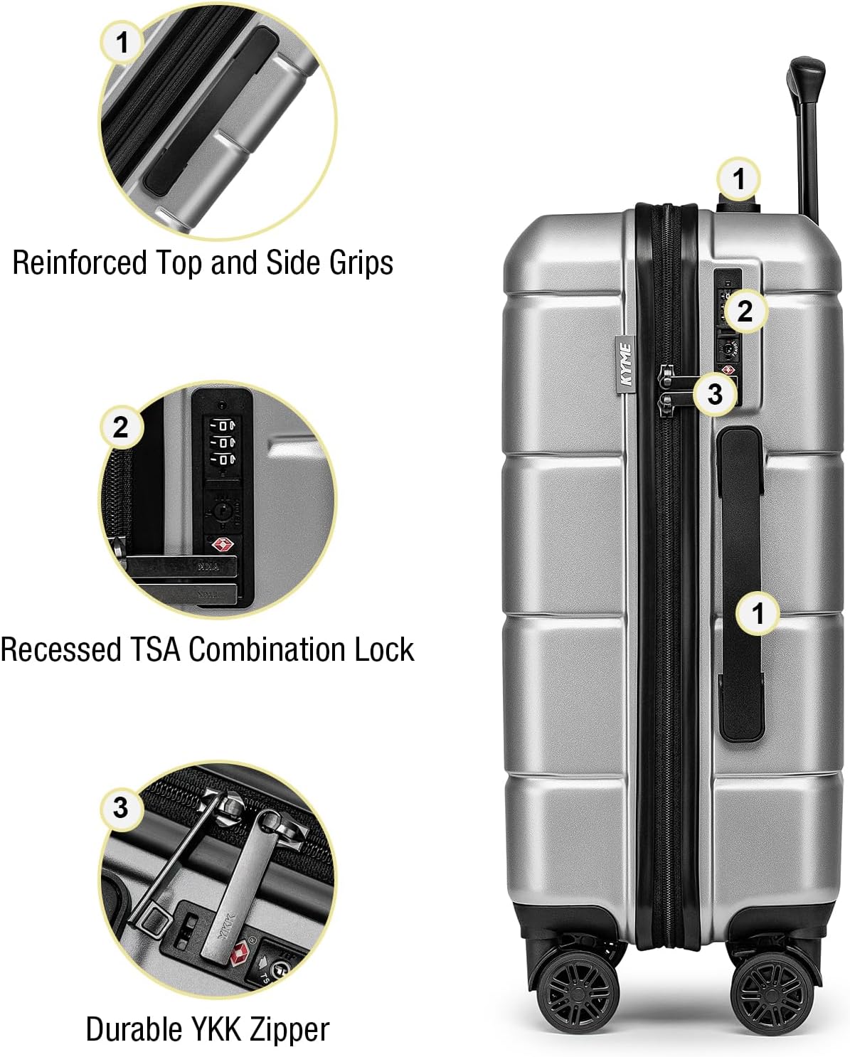 Carry On Luggage 22x14x9 Airline Approved Hardshell Carry On Suitcases with Wheels Travel Rolling 20 Inch Luggage with Cup Holder for Men Women,Carry-on Green