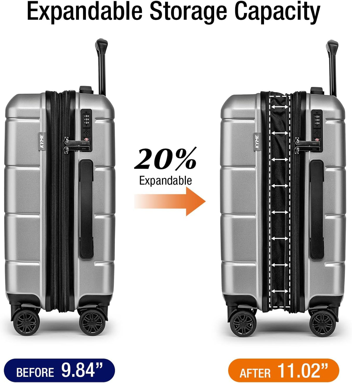 Carry On Luggage 22x14x9 Airline Approved Hardshell Carry On Suitcases with Wheels Travel Rolling 20 Inch Luggage with Cup Holder for Men Women,Carry-on Green