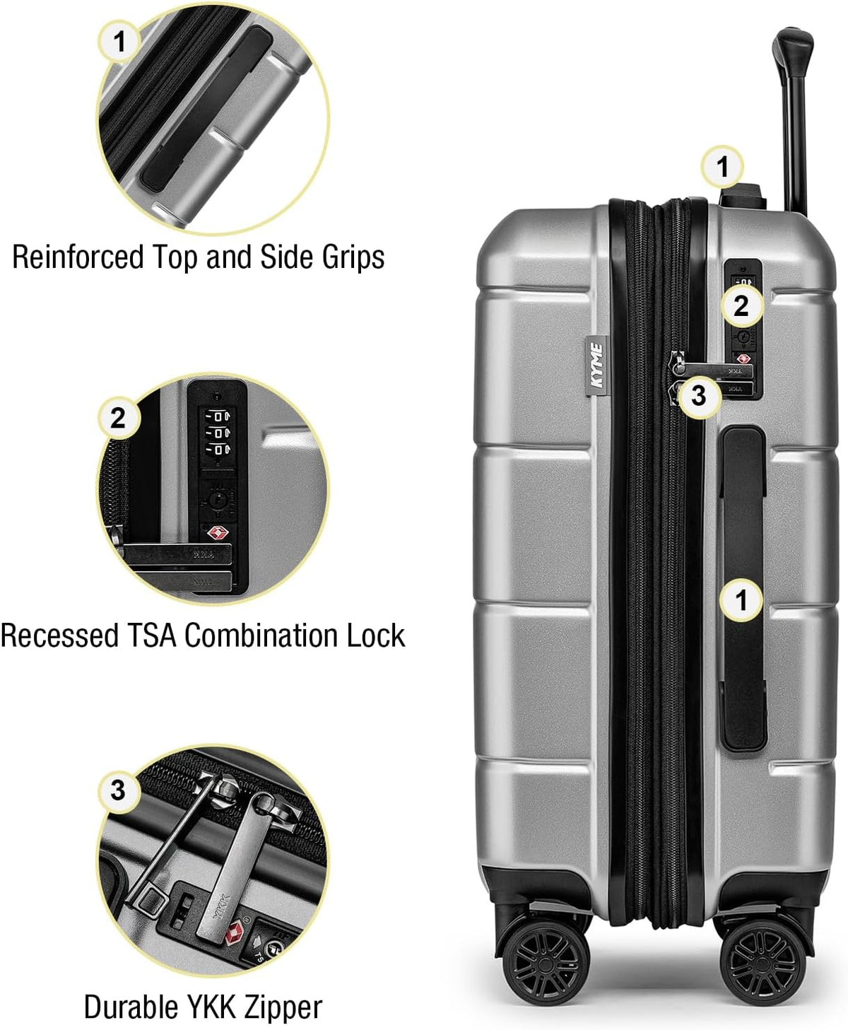 Carry On Luggage 22x14x9 Airline Approved Hardshell Carry On Suitcases with Wheels Travel Rolling 20 Inch Luggage with Cup Holder for Men Women,Carry-on Green