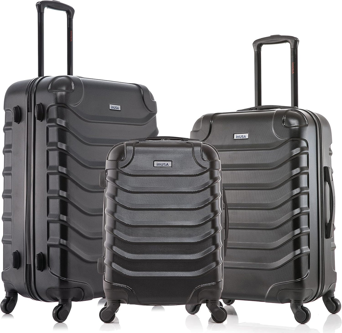 ENDURANCE Luggage with Spinner Wheels | Durable Lightweight Hardshell Suitcase, Spacious Travel Bag with Handle and Trolley | 20-Inch Carry On Small Luggage | Black