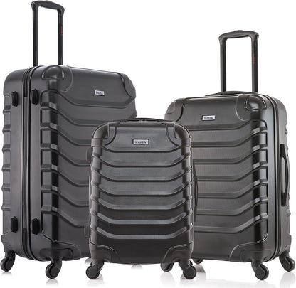 ENDURANCE Luggage with Spinner Wheels | Durable Lightweight Hardshell Suitcase, Spacious Travel Bag with Handle and Trolley | 20-Inch Carry On Small Luggage | Black