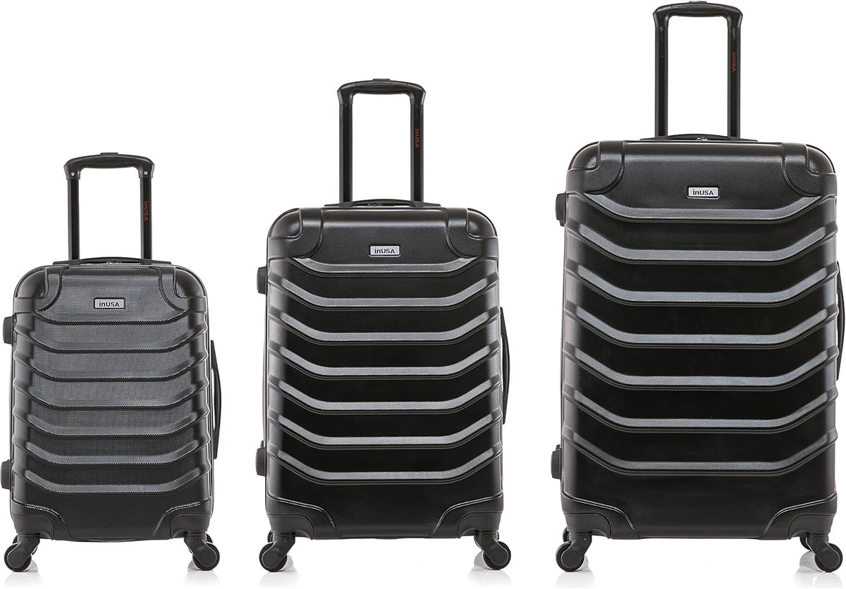 ENDURANCE Luggage with Spinner Wheels | Durable Lightweight Hardshell Suitcase, Spacious Travel Bag with Handle and Trolley | 20-Inch Carry On Small Luggage | Black