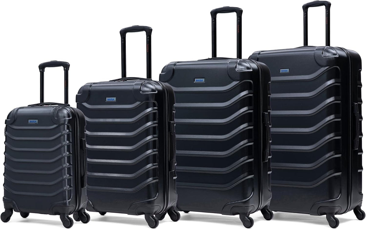 ENDURANCE Luggage with Spinner Wheels | Durable Lightweight Hardshell Suitcase, Spacious Travel Bag with Handle and Trolley | 20-Inch Carry On Small Luggage | Black