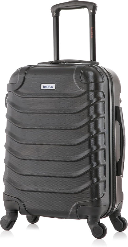 ENDURANCE Luggage with Spinner Wheels | Durable Lightweight Hardshell Suitcase, Spacious Travel Bag with Handle and Trolley | 20-Inch Carry On Small Luggage | Black