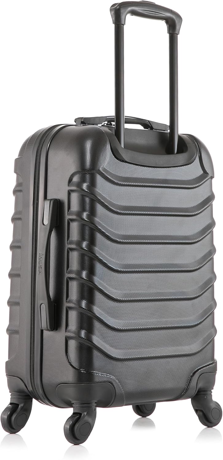 ENDURANCE Luggage with Spinner Wheels | Durable Lightweight Hardshell Suitcase, Spacious Travel Bag with Handle and Trolley | 20-Inch Carry On Small Luggage | Black