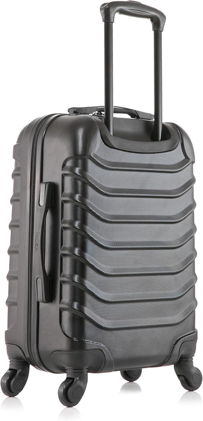 ENDURANCE Luggage with Spinner Wheels | Durable Lightweight Hardshell Suitcase, Spacious Travel Bag with Handle and Trolley | 20-Inch Carry On Small Luggage | Black