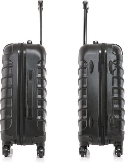 ENDURANCE Luggage with Spinner Wheels | Durable Lightweight Hardshell Suitcase, Spacious Travel Bag with Handle and Trolley | 20-Inch Carry On Small Luggage | Black