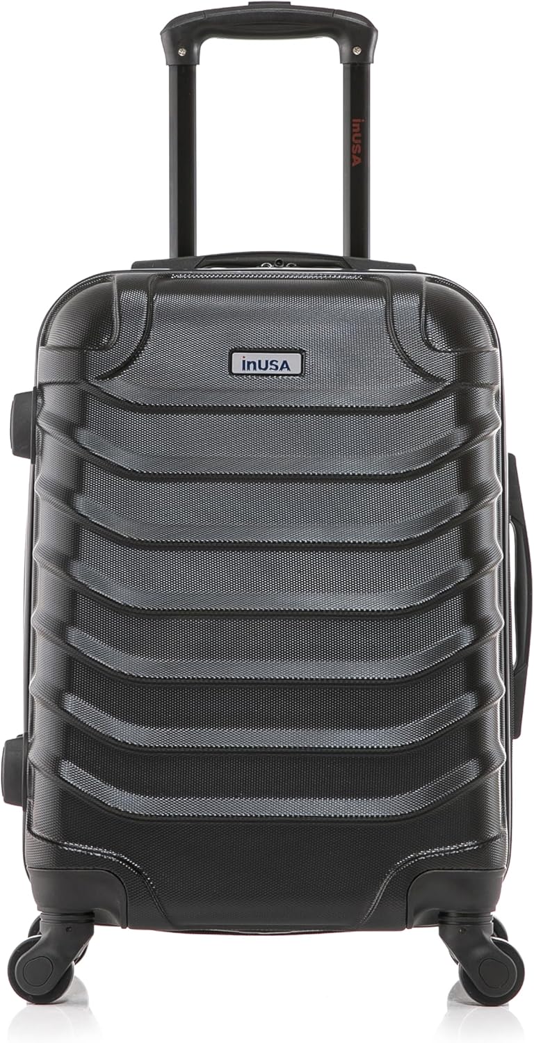ENDURANCE Luggage with Spinner Wheels | Durable Lightweight Hardshell Suitcase, Spacious Travel Bag with Handle and Trolley | 20-Inch Carry On Small Luggage | Black