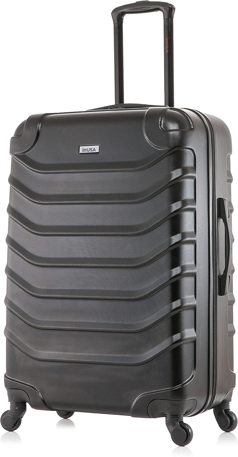 ENDURANCE Luggage with Spinner Wheels | Durable Lightweight Hardshell Suitcase, Spacious Travel Bag with Handle and Trolley | 20-Inch Carry On Small Luggage | Black