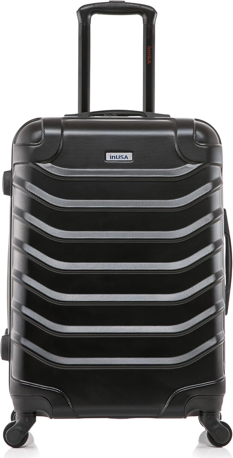 ENDURANCE Luggage with Spinner Wheels | Durable Lightweight Hardshell Suitcase, Spacious Travel Bag with Handle and Trolley | 20-Inch Carry On Small Luggage | Black