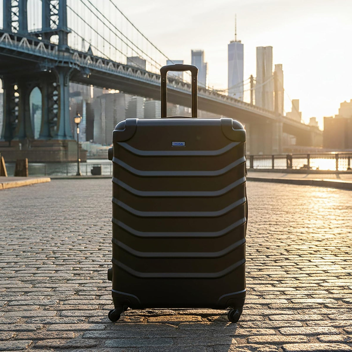 ENDURANCE Luggage with Spinner Wheels | Durable Lightweight Hardshell Suitcase, Spacious Travel Bag with Handle and Trolley | 20-Inch Carry On Small Luggage | Black