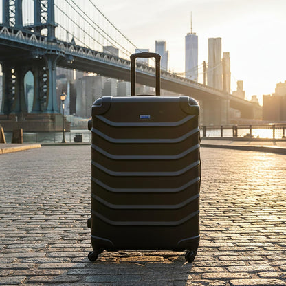 ENDURANCE Luggage with Spinner Wheels | Durable Lightweight Hardshell Suitcase, Spacious Travel Bag with Handle and Trolley | 20-Inch Carry On Small Luggage | Black