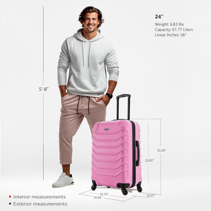 ENDURANCE Luggage with Spinner Wheels | Durable Lightweight Hardshell Suitcase, Spacious Travel Bag with Handle and Trolley | 20-Inch Carry On Small Luggage | Black