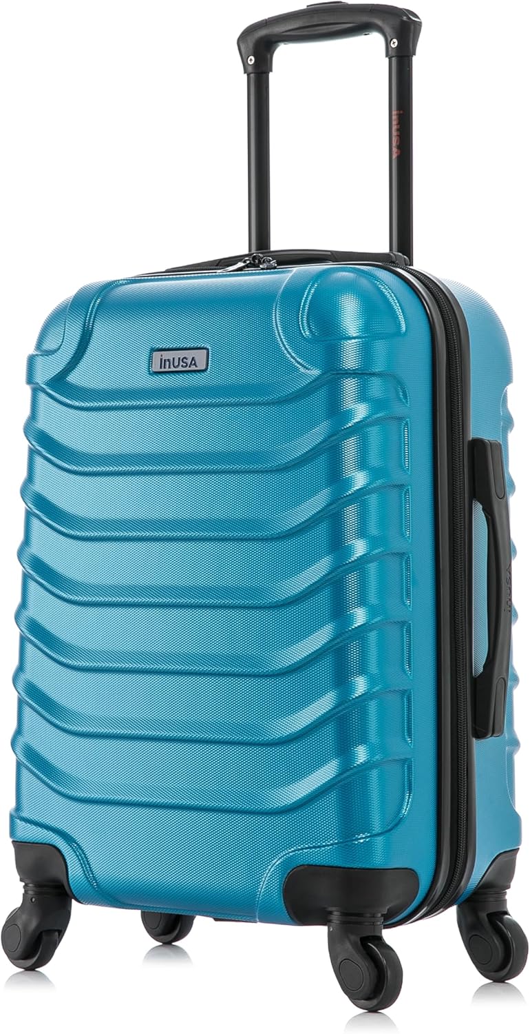 ENDURANCE Luggage with Spinner Wheels | Durable Lightweight Hardshell Suitcase, Spacious Travel Bag with Handle and Trolley | 20-Inch Carry On Small Luggage | Black