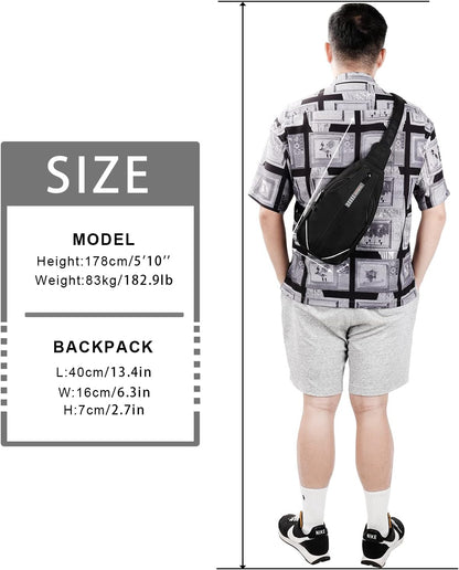 Medium Crossbody Sling Backpack Anti Theft Backpack for Traveling Chest Shoulder Bag