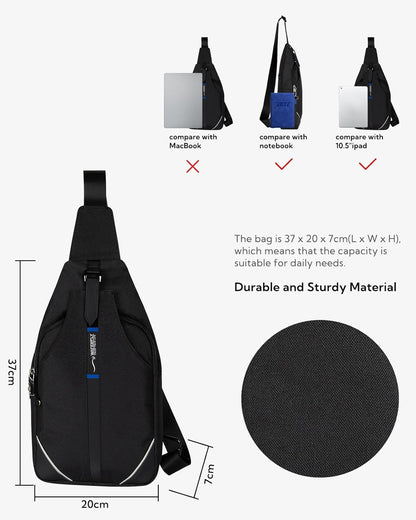 Medium Crossbody Sling Backpack Anti Theft Backpack for Traveling Chest Shoulder Bag