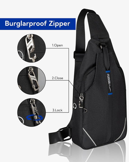 Medium Crossbody Sling Backpack Anti Theft Backpack for Traveling Chest Shoulder Bag
