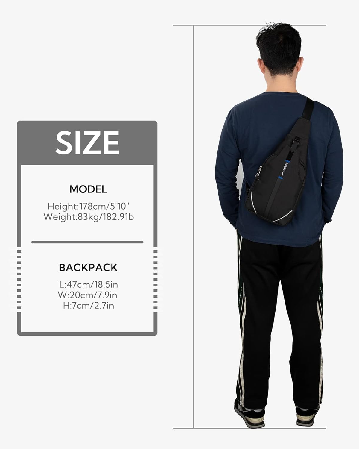 Medium Crossbody Sling Backpack Anti Theft Backpack for Traveling Chest Shoulder Bag