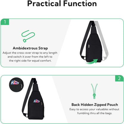 Medium Crossbody Sling Backpack Anti Theft Backpack for Traveling Chest Shoulder Bag