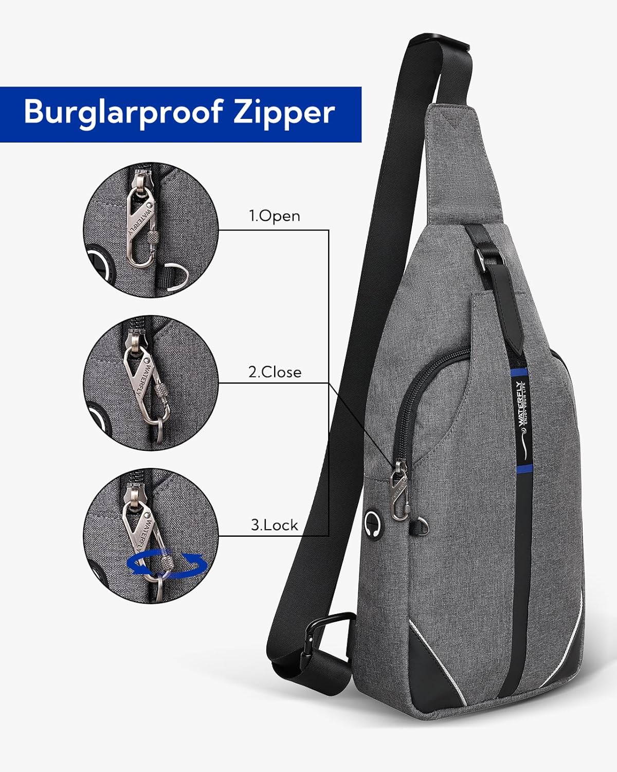 Medium Crossbody Sling Backpack Anti Theft Backpack for Traveling Chest Shoulder Bag