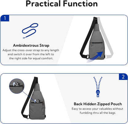 Medium Crossbody Sling Backpack Anti Theft Backpack for Traveling Chest Shoulder Bag