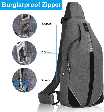 Medium Crossbody Sling Backpack Anti Theft Backpack for Traveling Chest Shoulder Bag