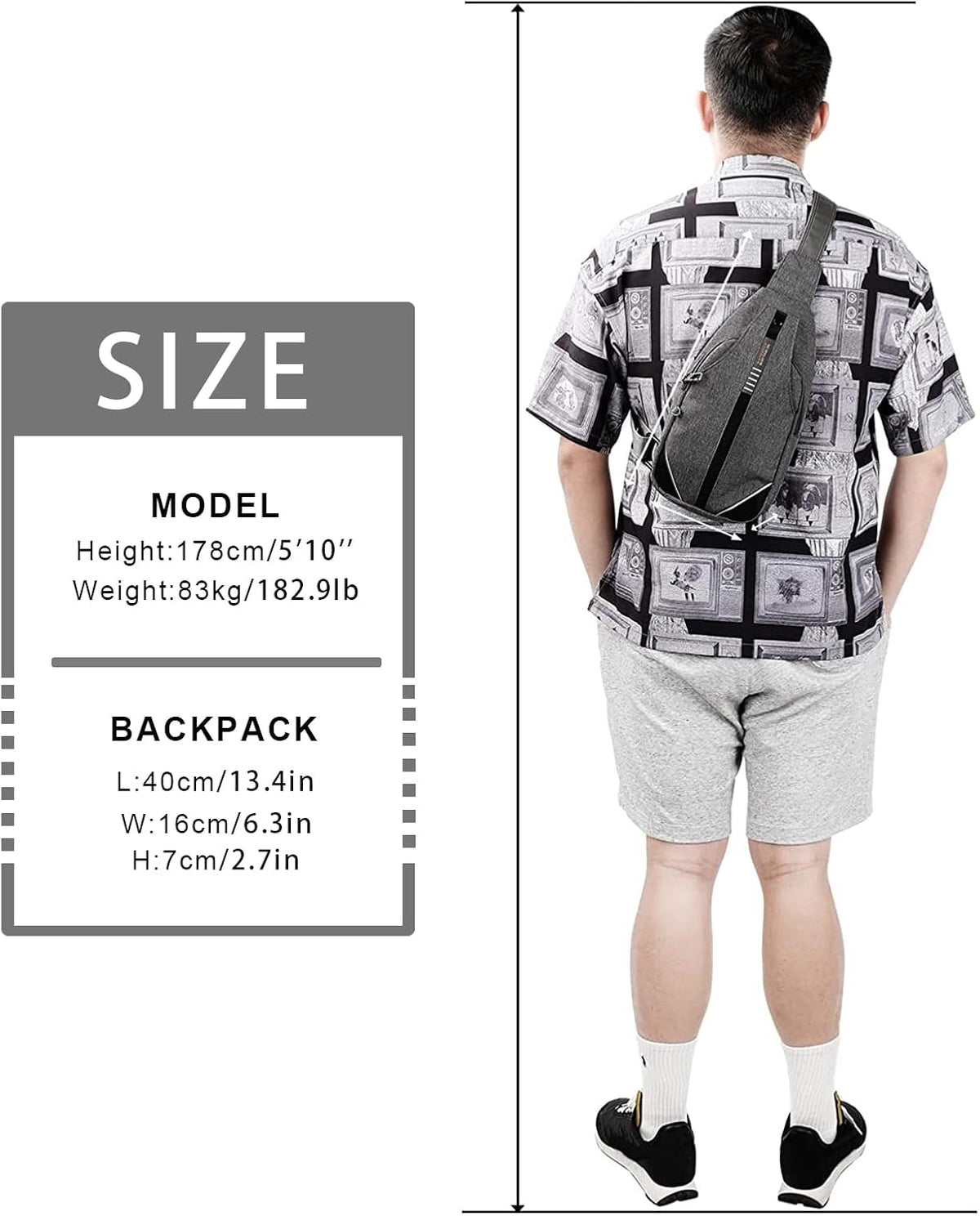 Medium Crossbody Sling Backpack Anti Theft Backpack for Traveling Chest Shoulder Bag