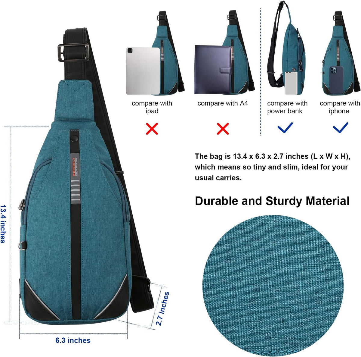 Medium Crossbody Sling Backpack Anti Theft Backpack for Traveling Chest Shoulder Bag