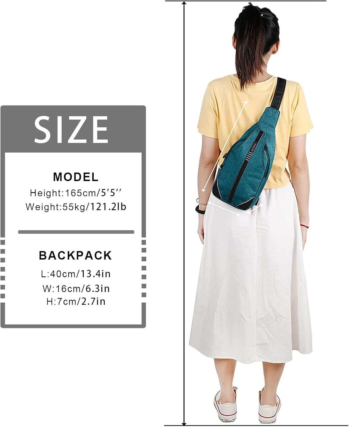 Medium Crossbody Sling Backpack Anti Theft Backpack for Traveling Chest Shoulder Bag