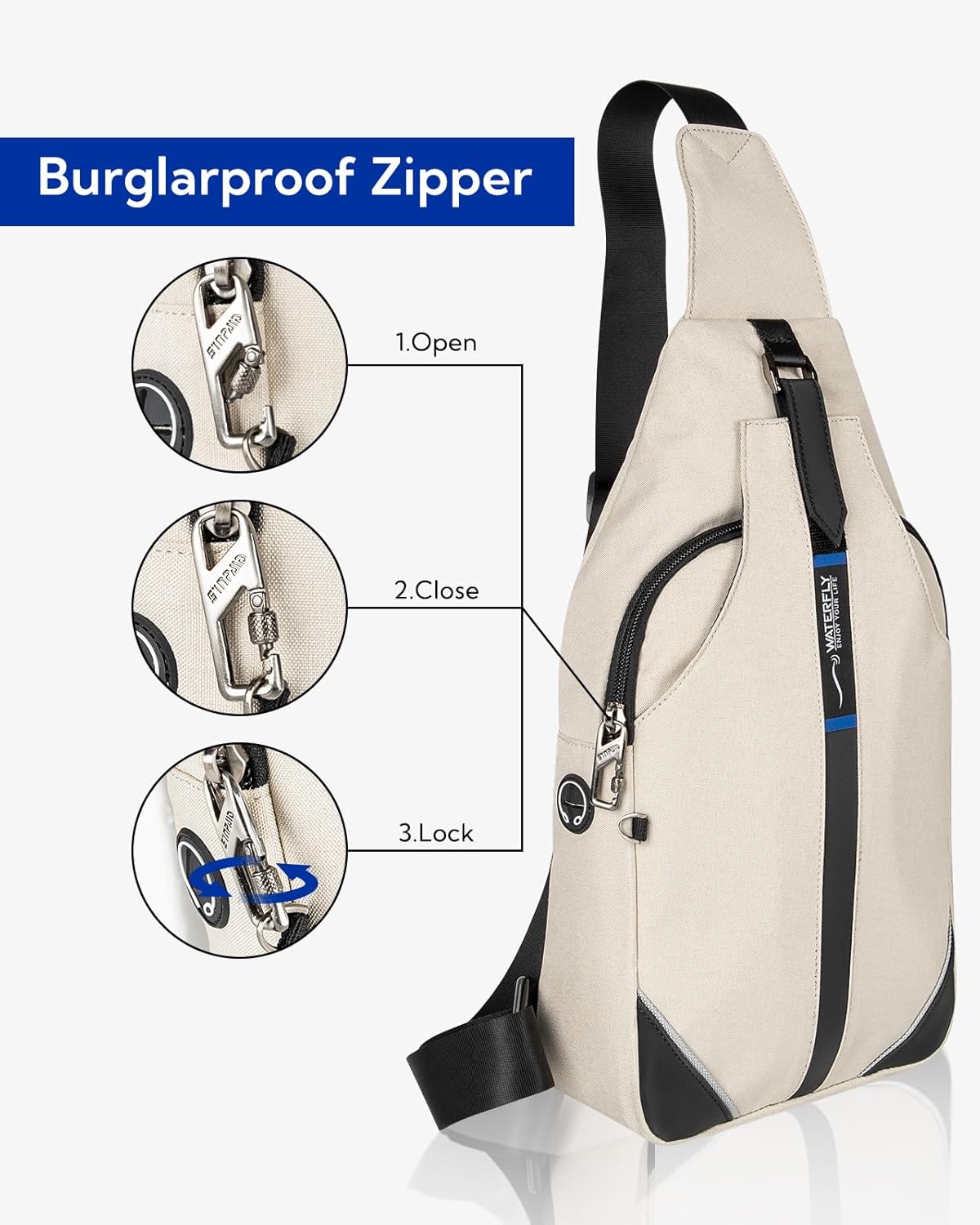 Medium Crossbody Sling Backpack Anti Theft Backpack for Traveling Chest Shoulder Bag