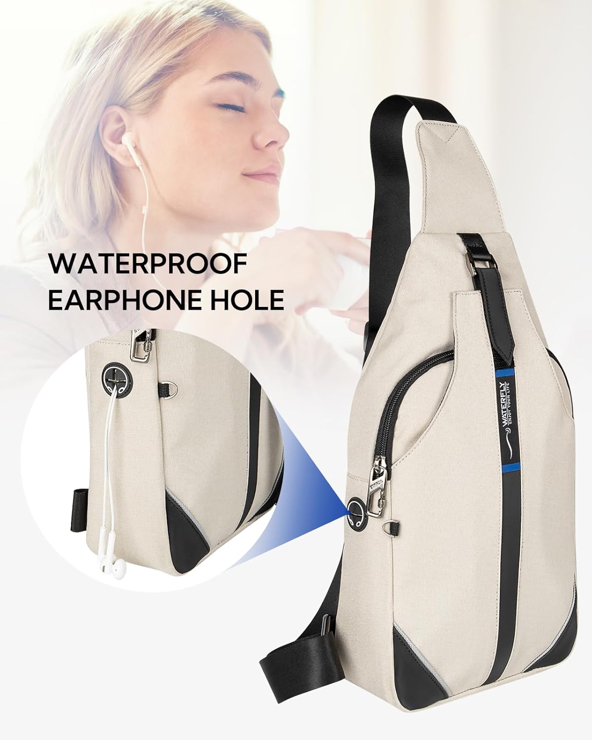 Medium Crossbody Sling Backpack Anti Theft Backpack for Traveling Chest Shoulder Bag