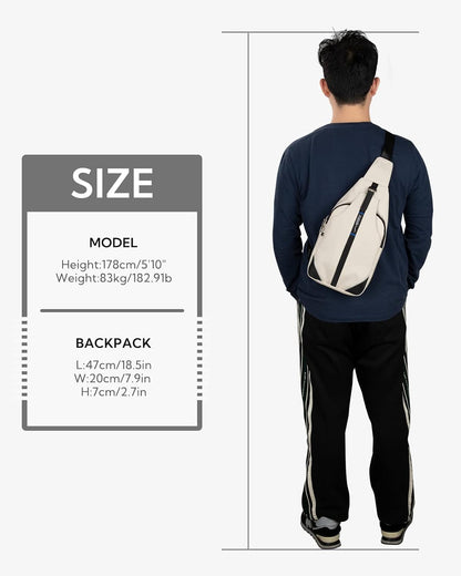Medium Crossbody Sling Backpack Anti Theft Backpack for Traveling Chest Shoulder Bag