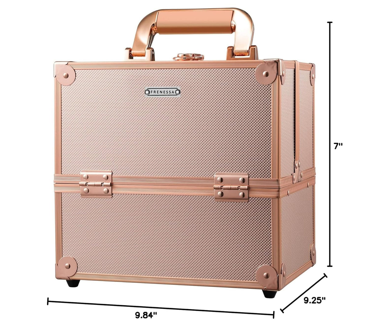 Makeup Train Case Cosmetic Organizer Case Professional Makeup Storage Box 4 Trays with Divider Lockable Travel Case Portable Travel Makeup Box for Makeup Artist, Carfter, Cosmetics Black