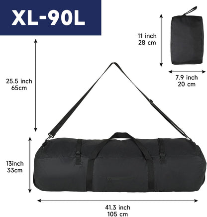 Duffle Bag for Travel 30L/50L/90L Extra Large Luggage Heavy Duty Duffel Bat Bag for Men Sports