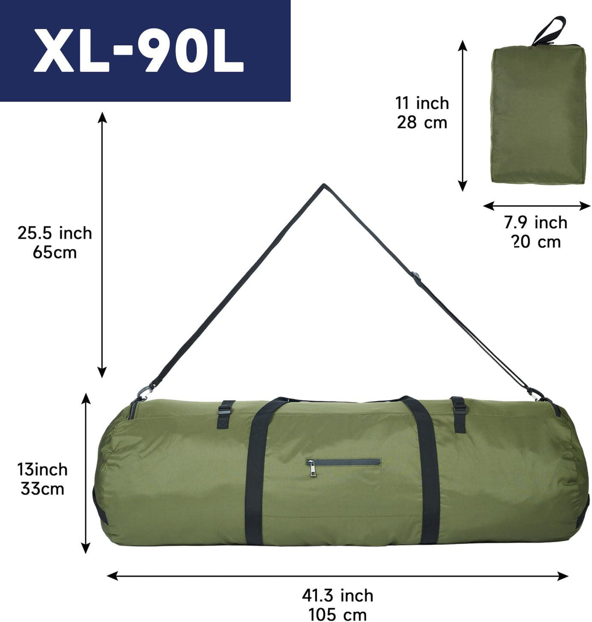 Duffle Bag for Travel 30L/50L/90L Extra Large Luggage Heavy Duty Duffel Bat Bag for Men Sports