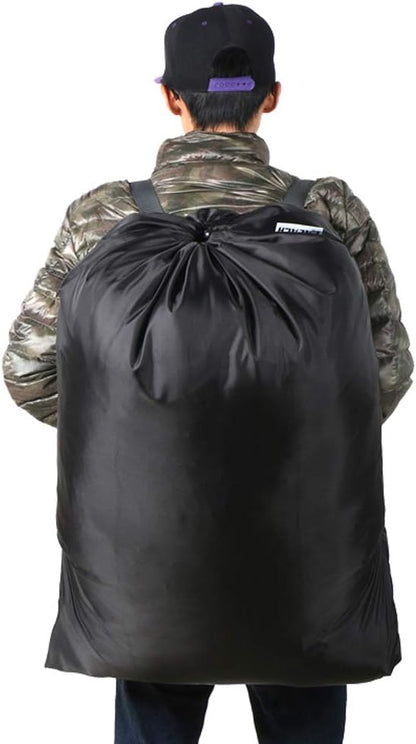 Laundry Bag Backpack, 27” x 34”Sturdy Laundry Bag with Shoulder Straps Drawstring Closure Heavy Duty Foldable Laundry Backpack for College, Travel, Laundromat, Apartment (Army Green)