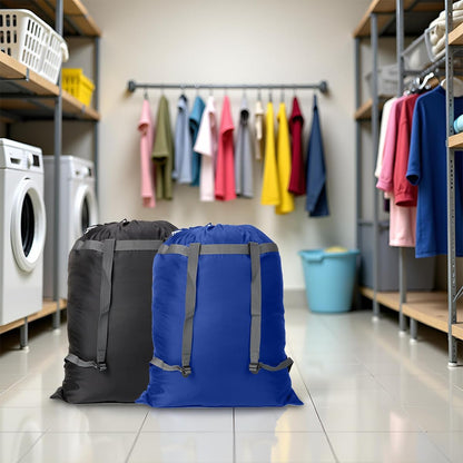 Laundry Bag Backpack, 27” x 34”Sturdy Laundry Bag with Shoulder Straps Drawstring Closure Heavy Duty Foldable Laundry Backpack for College, Travel, Laundromat, Apartment (Army Green)