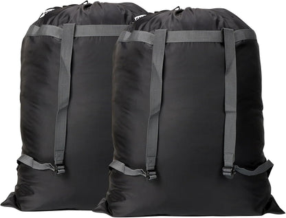 Laundry Bag Backpack, 27” x 34”Sturdy Laundry Bag with Shoulder Straps Drawstring Closure Heavy Duty Foldable Laundry Backpack for College, Travel, Laundromat, Apartment (Army Green)