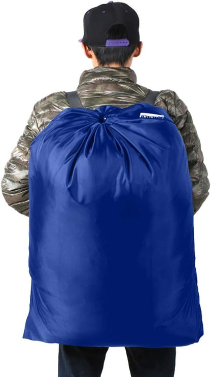 Laundry Bag Backpack, 27” x 34”Sturdy Laundry Bag with Shoulder Straps Drawstring Closure Heavy Duty Foldable Laundry Backpack for College, Travel, Laundromat, Apartment (Army Green)