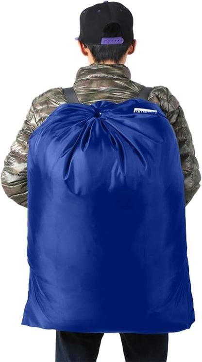 Laundry Bag Backpack, 27” x 34”Sturdy Laundry Bag with Shoulder Straps Drawstring Closure Heavy Duty Foldable Laundry Backpack for College, Travel, Laundromat, Apartment (Army Green)
