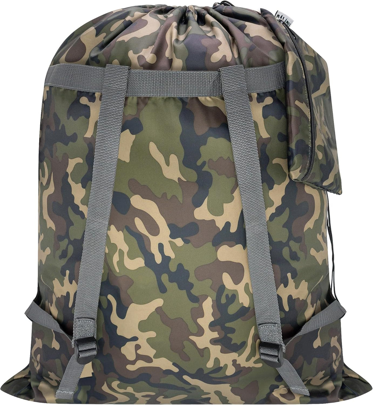 Laundry Bag Backpack, 27” x 34”Sturdy Laundry Bag with Shoulder Straps Drawstring Closure Heavy Duty Foldable Laundry Backpack for College, Travel, Laundromat, Apartment (Army Green)