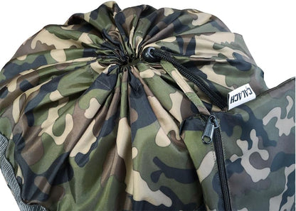 Laundry Bag Backpack, 27” x 34”Sturdy Laundry Bag with Shoulder Straps Drawstring Closure Heavy Duty Foldable Laundry Backpack for College, Travel, Laundromat, Apartment (Army Green)