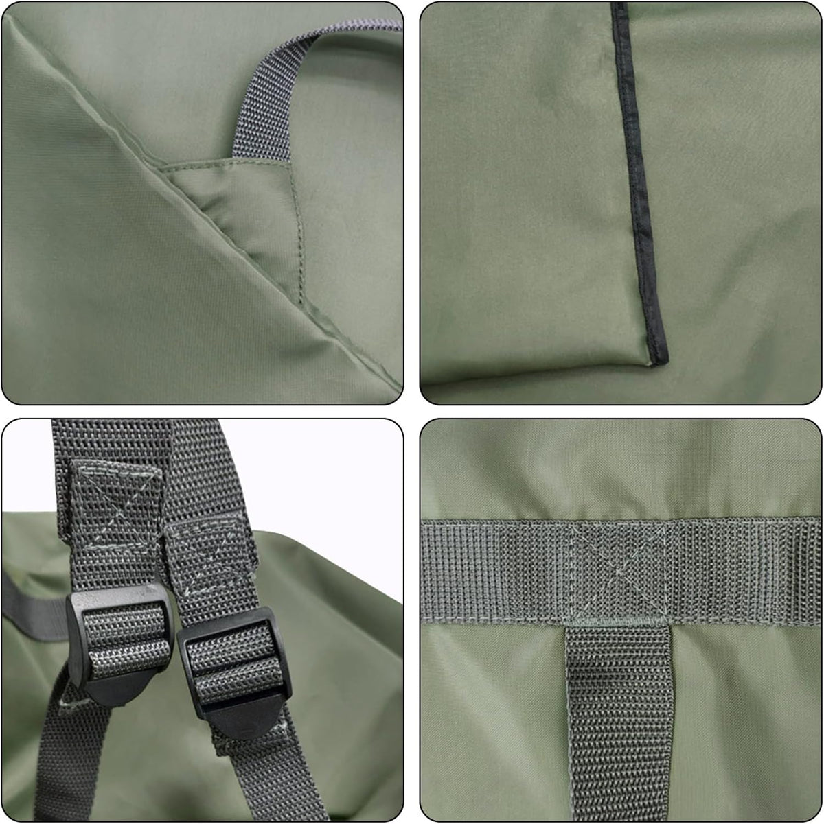 Laundry Bag Backpack, 27” x 34”Sturdy Laundry Bag with Shoulder Straps Drawstring Closure Heavy Duty Foldable Laundry Backpack for College, Travel, Laundromat, Apartment (Army Green)