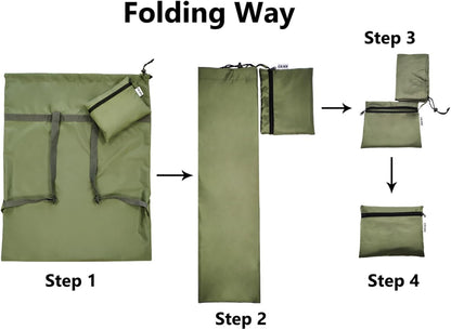 Laundry Bag Backpack, 27” x 34”Sturdy Laundry Bag with Shoulder Straps Drawstring Closure Heavy Duty Foldable Laundry Backpack for College, Travel, Laundromat, Apartment (Army Green)