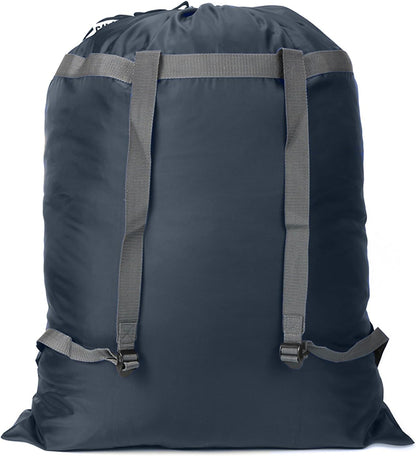 Laundry Bag Backpack, 27” x 34”Sturdy Laundry Bag with Shoulder Straps Drawstring Closure Heavy Duty Foldable Laundry Backpack for College, Travel, Laundromat, Apartment (Army Green)
