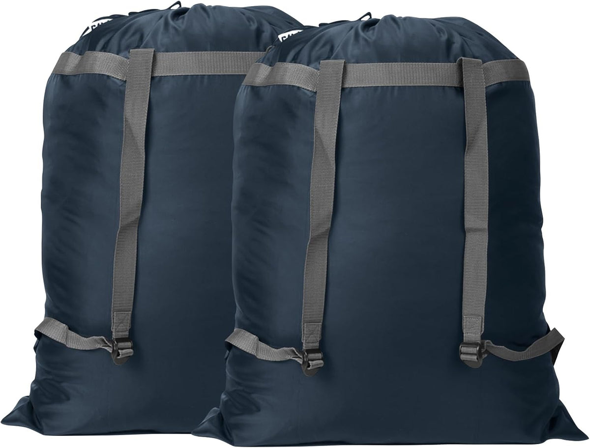 Laundry Bag Backpack, 27” x 34”Sturdy Laundry Bag with Shoulder Straps Drawstring Closure Heavy Duty Foldable Laundry Backpack for College, Travel, Laundromat, Apartment (Army Green)