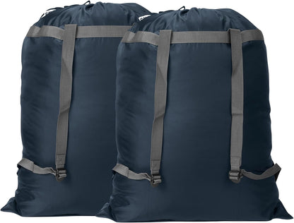 Laundry Bag Backpack, 27” x 34”Sturdy Laundry Bag with Shoulder Straps Drawstring Closure Heavy Duty Foldable Laundry Backpack for College, Travel, Laundromat, Apartment (Army Green)