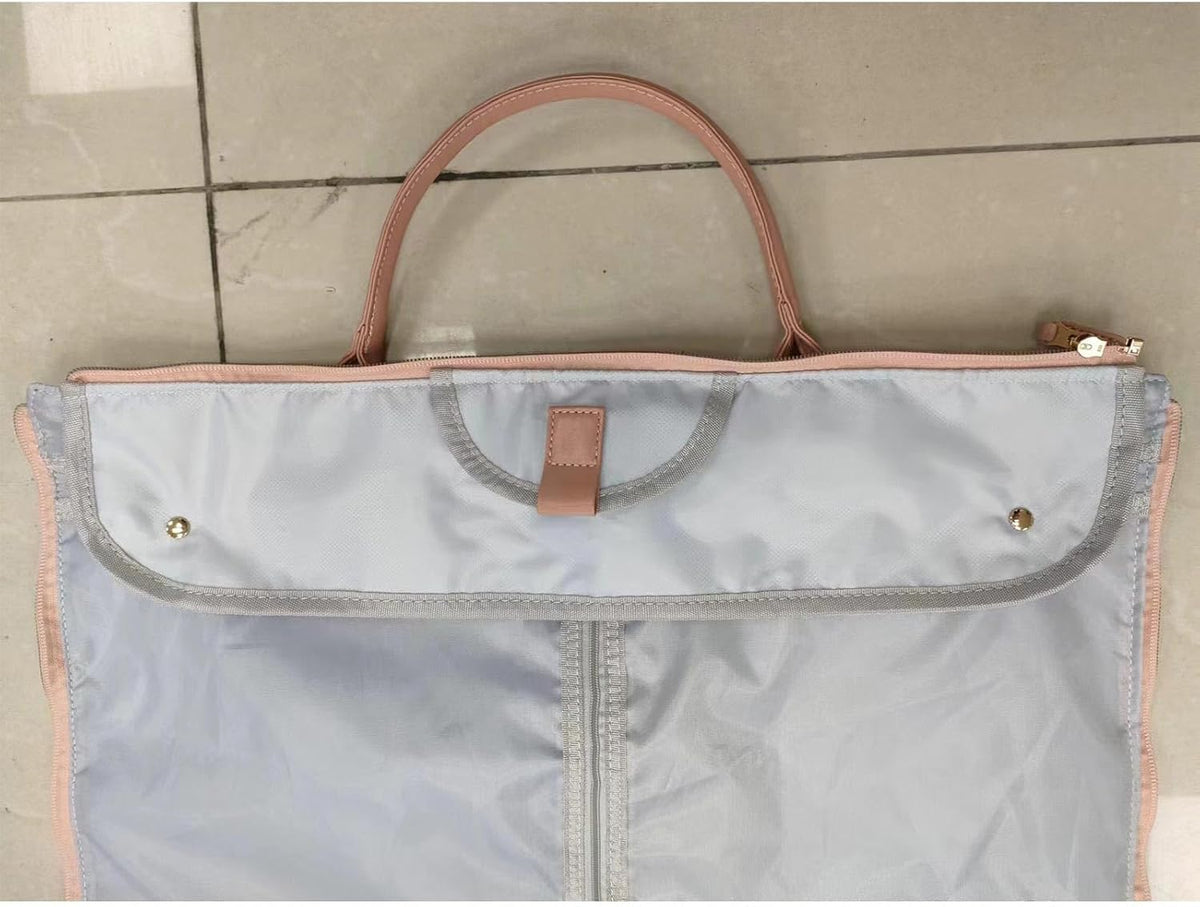 Garment Duffle Bags for Travel, Convertible Carry On Garment Bag with Shoe Compartment, Foldable 2 in 1 Waterproof Garment Duffle Bag, Travel Suit Duffel Bag for Gift-Pink