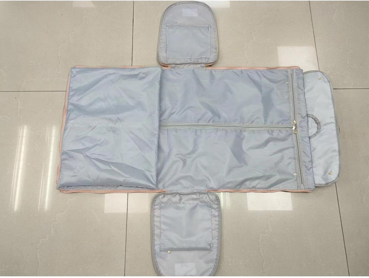 Garment Duffle Bags for Travel, Convertible Carry On Garment Bag with Shoe Compartment, Foldable 2 in 1 Waterproof Garment Duffle Bag, Travel Suit Duffel Bag for Gift-Pink
